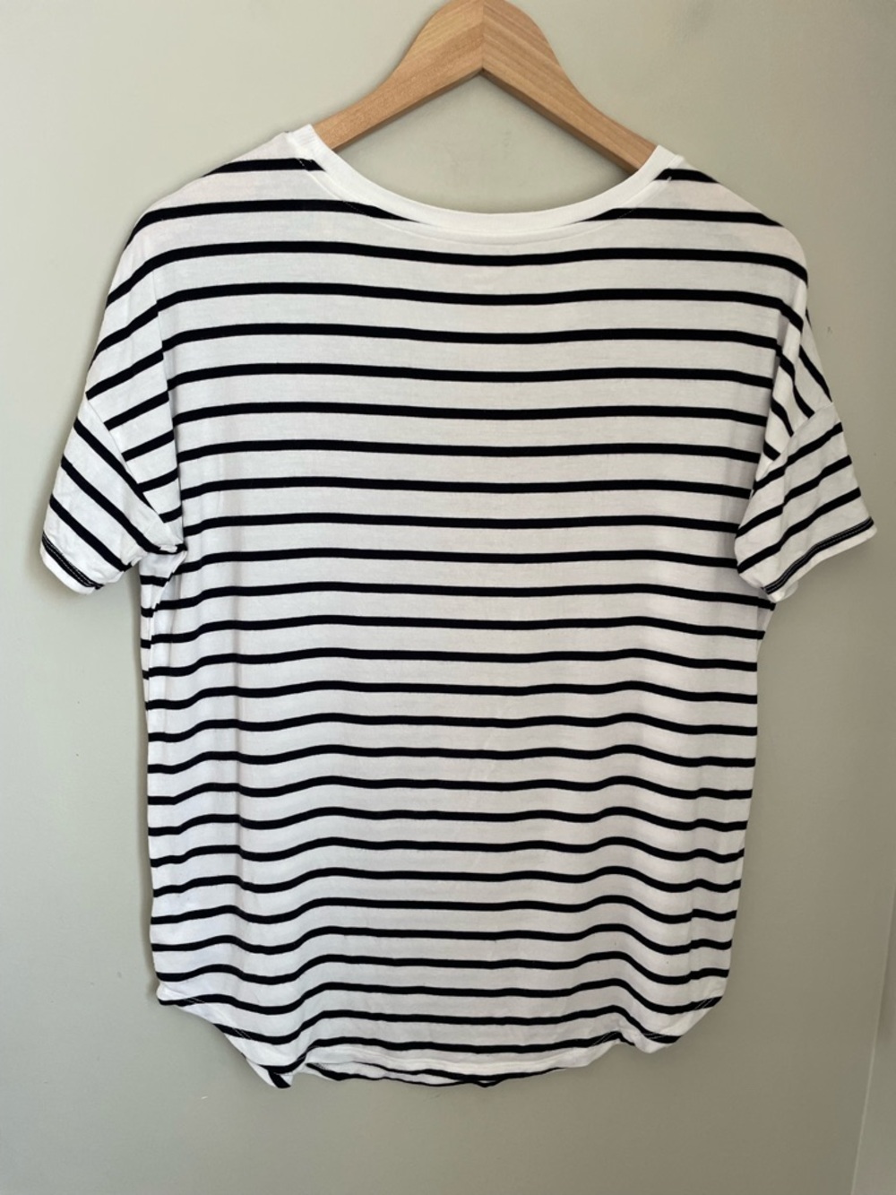 Daily Ritual Striped Relaxed Fit Tee Size XS Casual Athleisure Neutral - Picture 4 of 6